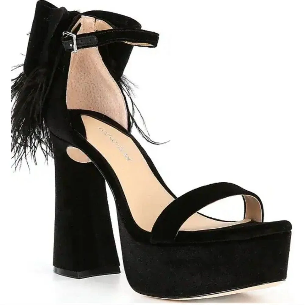 Antonio Melani Janie Velvet Platform Dress Sandals Size 7.5 M